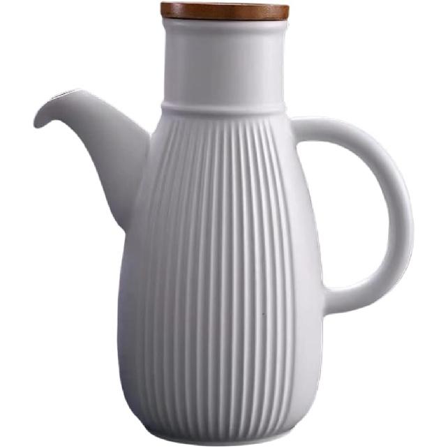 

Ceramic Oil and Vinegar Dispenser Bottles with Stopper, Soy Sauce Bottle/Jar of Vinegar/Olive Oil/Home Kitchen Storage-White серый