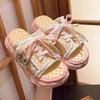Dopamine slippers women's summer wear non-slip thick bottom heightening muffin cool slippers schoolgirl beach one-word drag