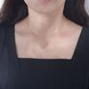 KN2438 Best Quality 925 Silver V Shape Pendent Necklace Jewelry Custom Three Rhinestone Stones Chain Necklace