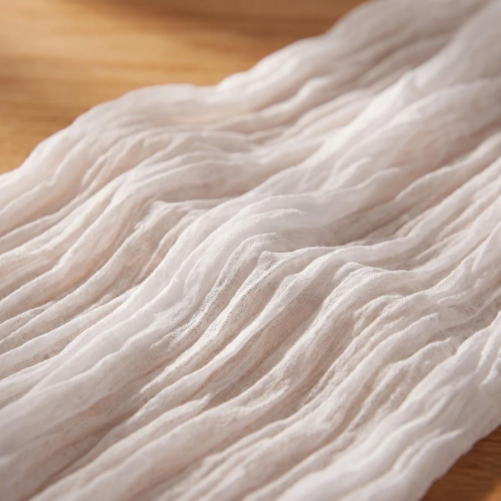 Polyester Fiber Cheesecloth Table Runner 90x400cm Pleated Table Runner Coffee Table