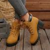 2025 New Short Heel Elegant Women's Lace-up Non-Slip Ankle Boots
