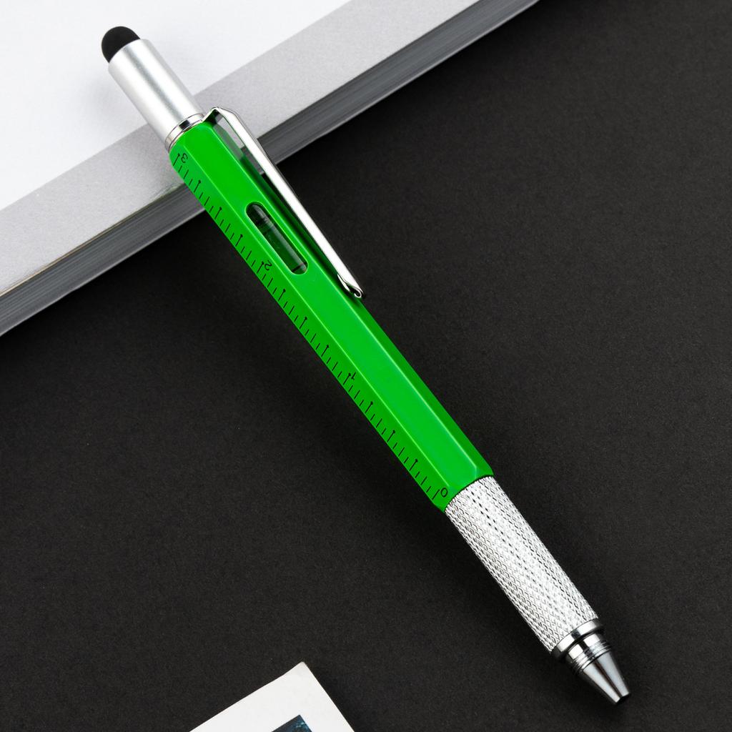 Caneta Capacitiva Multifuncional com Chave de Fenda, Nível de Bolha e Caneta Esferográfica - Gadget Touch para Telas de Celular
