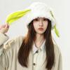 Sorgfältig ausgewählte koreanische Version von niedlichen und süßen Hasenhüten, um warm zu halten und gehorsame Hasenohren, lange Ohren, Plüsch-Fischerhüte, Damen-Becken