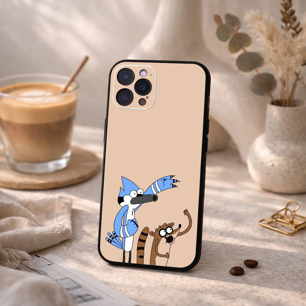 R-RegularES Cute Show Phone Case For iPhone17,16,15,14,13,12Plus,Pro Max,XS,5G Soft Silicone Black Cover