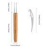 6Pcs DIY Crochet Needle Hook Bamboo Handle Dread Knit Hair Making Braiding Tool