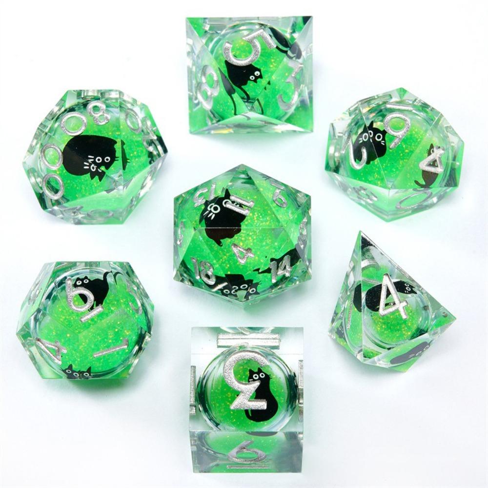 Polyeder Lila Sand Harz Würfelset Handgemachtes RPG Würfelset Neues Polyedrisches Würfelset