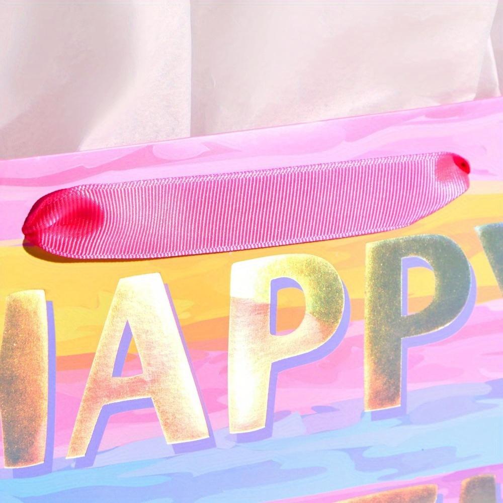 3pcs Large Gift Bag with Card and Tissue Paper, 13x10.2x4.7 Inches Birthday Gift Wrap Bags, 1pc Gift Bags with 3 Tissue Paper and 1 Card, Treat Bags