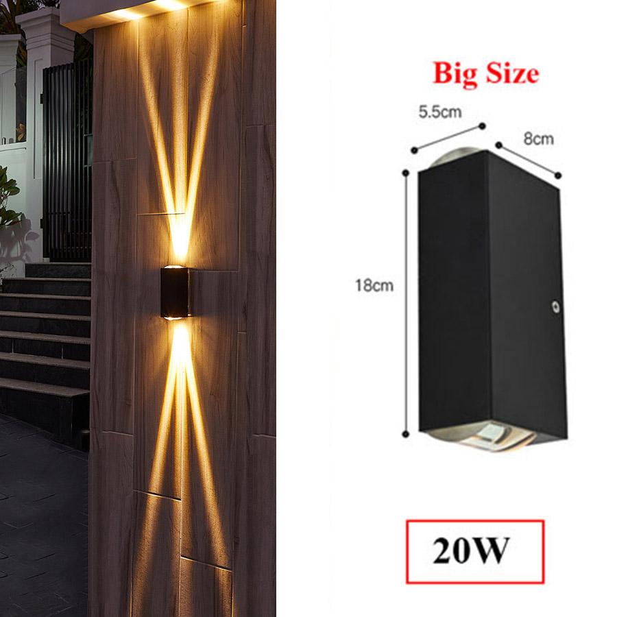 10W 20W Narrow Beam LED Wall Light Outdoor Waterproof LED Garden Door Porch Wall Lamp Sconce Balcony Terrace Wall Wash Light