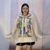 Plus Size Rhinestone Knit Sweater - Long Sleeve, Stylish Print, Casual Mink Fur Top, Women's Autumn/Winter Collection