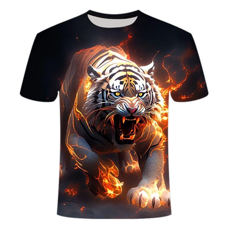 2025 New Trendy Fashion Versatile 3D Printed Crew Neck Short Sleeve Men s Fashion S