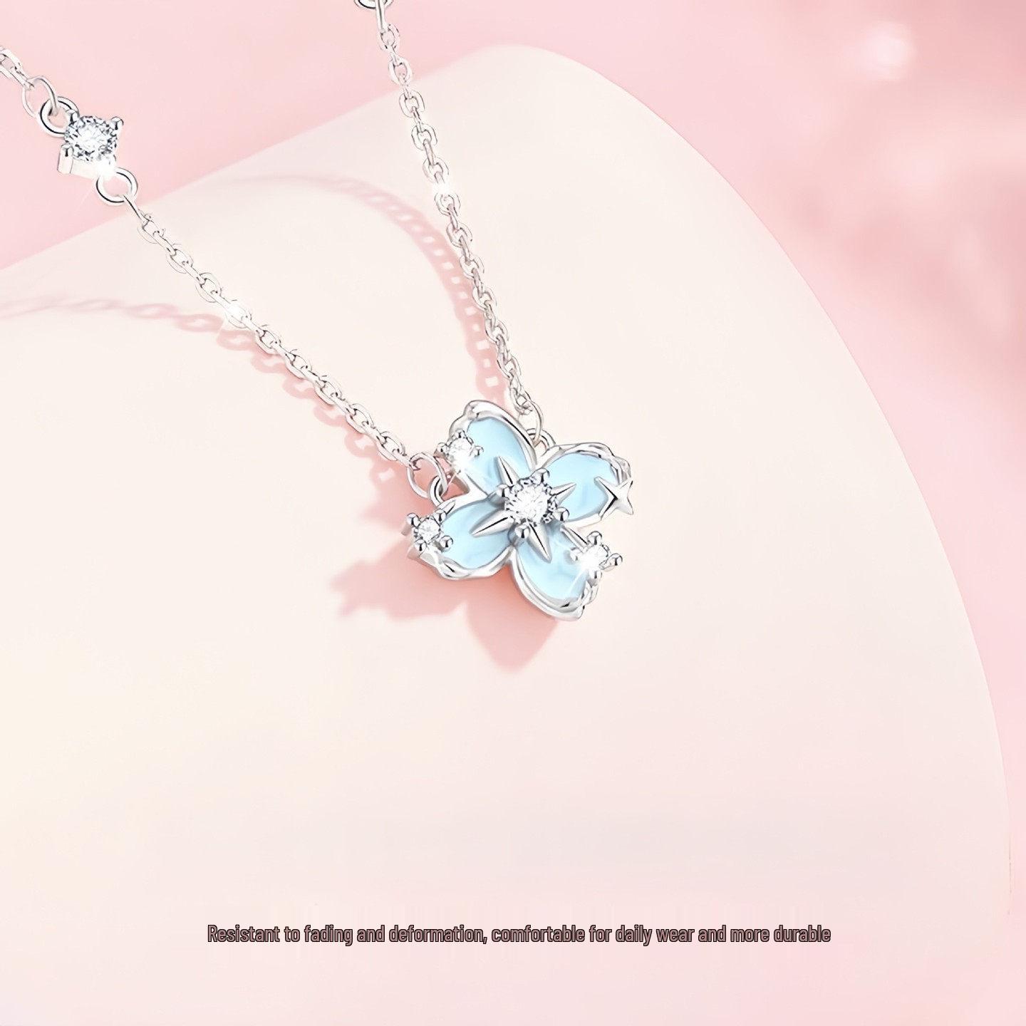 Светящийся Эмалированный Четырехлистный Клевер Ожерелье - Женская Роскошная Ключичная Цепочка