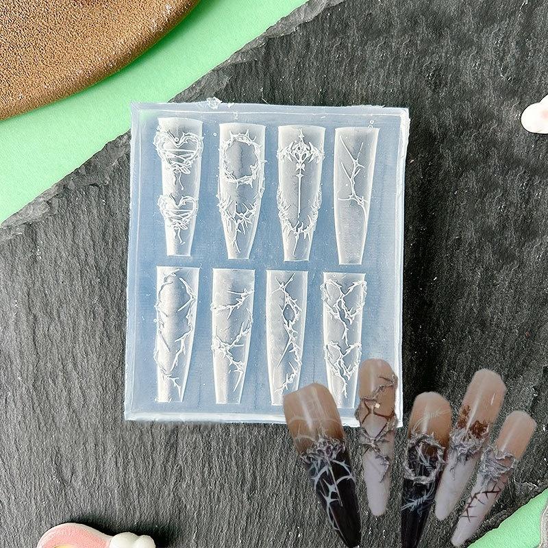 3D Fruit Silicone Nail Mold Sweet Flower Petals Fairy Nails Templates Diy Nail Art Decor Manicure Template For Nail Charms