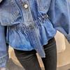 2026 Spring Women's Embroidered Denim Jacket - Korean Style, Loose V-neck, Short Waist-Cinching Fashion.