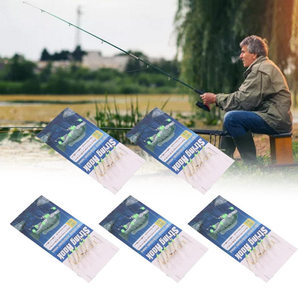 5 Sets with Luminous Beads Fishing Rigs with 6 Hooks Fishing Lure Rigs  Saltwater Fishing