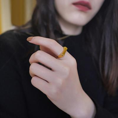 Moda transfrontaliera: Anello Semplice in Acciaio Inossidabile da 4MM per Donna