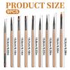 9pcs Nail Art Brush Professional Nail Design Brushes for Gel Polish Clean Up Brushes Nails Art Liner Brush Striping for Short Strokes, Details,