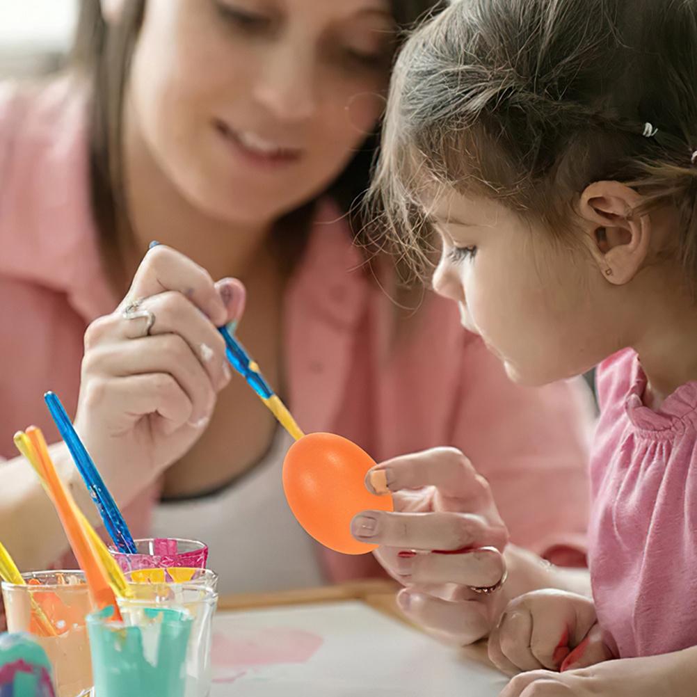 6Pcs DIY Simulation Wooden Eggs Realistic Fake Eggs for Painting Craft Activity Kits Family Fun Decorative Easter Projects Wood