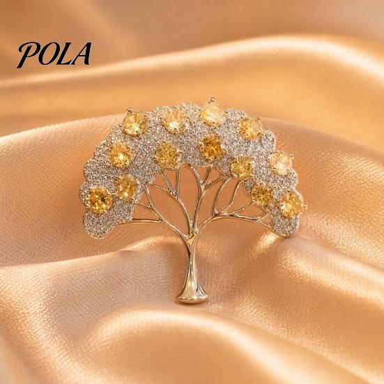 Brooch Pin, Wishing Tree Design Lapel Pin with Sparkling Layered Rhinestones, Hollow Branches Badge for Suits Coats Cheongsam Banquets