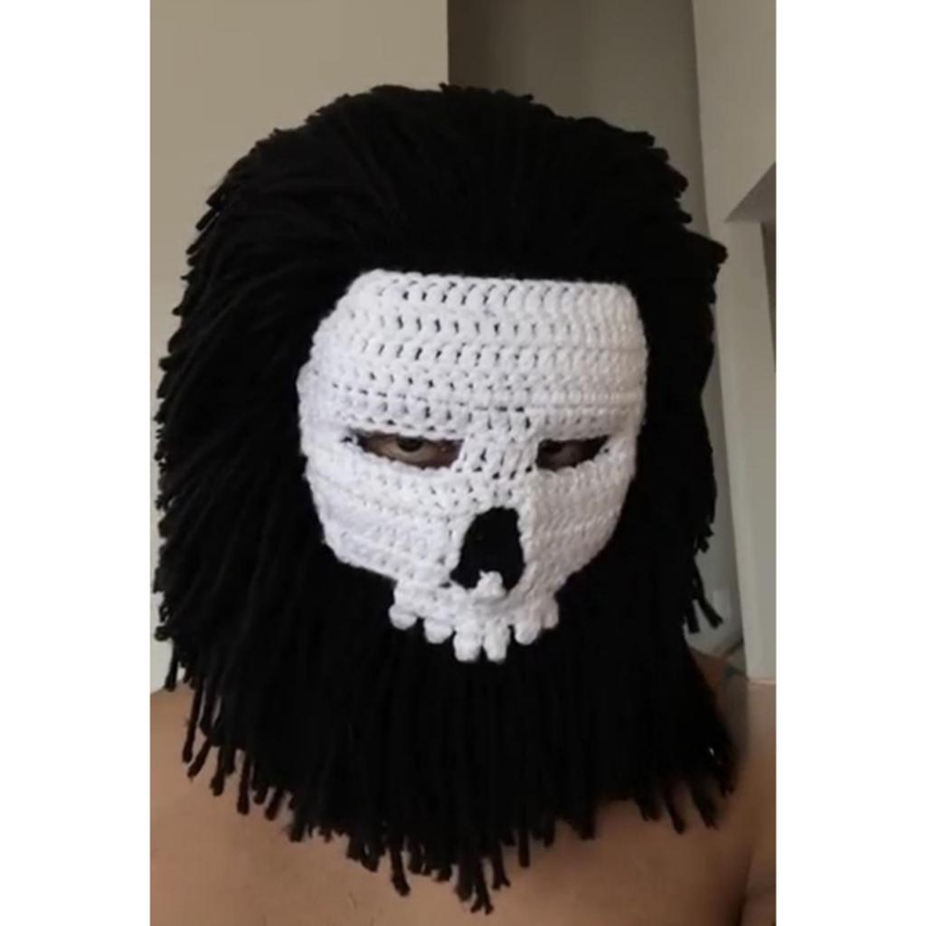 Devil Horn Winter Hat for Adult Handwoven Balaclava Cap Novelty Party Hat for Girl Boys Knit Mask Hat Cool Accessories