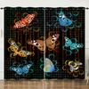 Curtain Butterfly Dark Curtain 3D Digital Printing Sunshade Bedroom No Punching