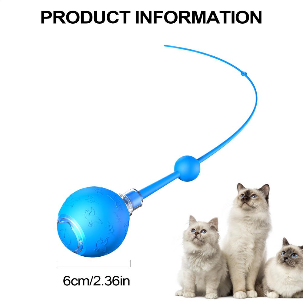 Interactive Cat Ball Toy 3 Modes Smart Ball Cat Toy 3 Modes Electric Interactive Rolling Game With Tail Rechargeable For Mental