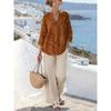 GMXIA Women's Fashion Casual Autumn Winter Long Sleeve V-Neck Pants Suits