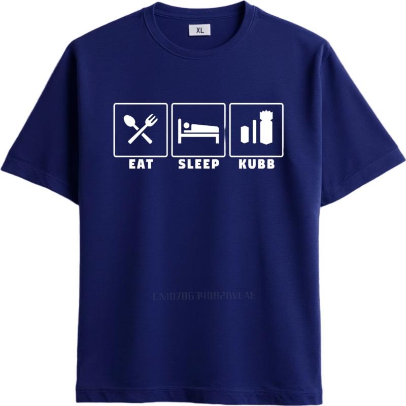 Men cotton tshirt Brand summer For him tshirt Eat Sleep Kubb Short Sleeve Breathable ONeck Top tees Brand t shirt for man