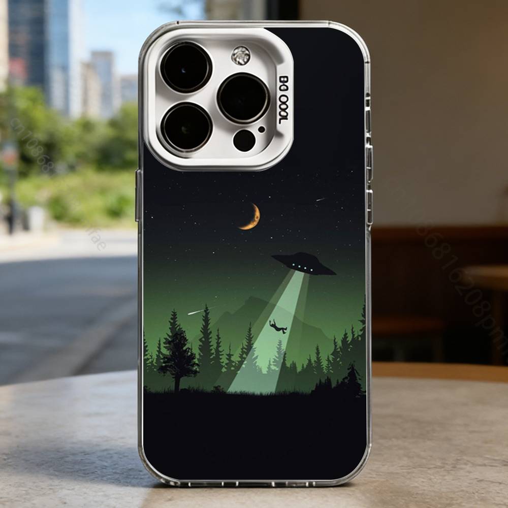Funny Space UFO Alien Thing  Hard Phone Case for IPhone 17 16 15 14 13 12 11 Pro Max Plus16E X XR XS Max shockproof Full Cover