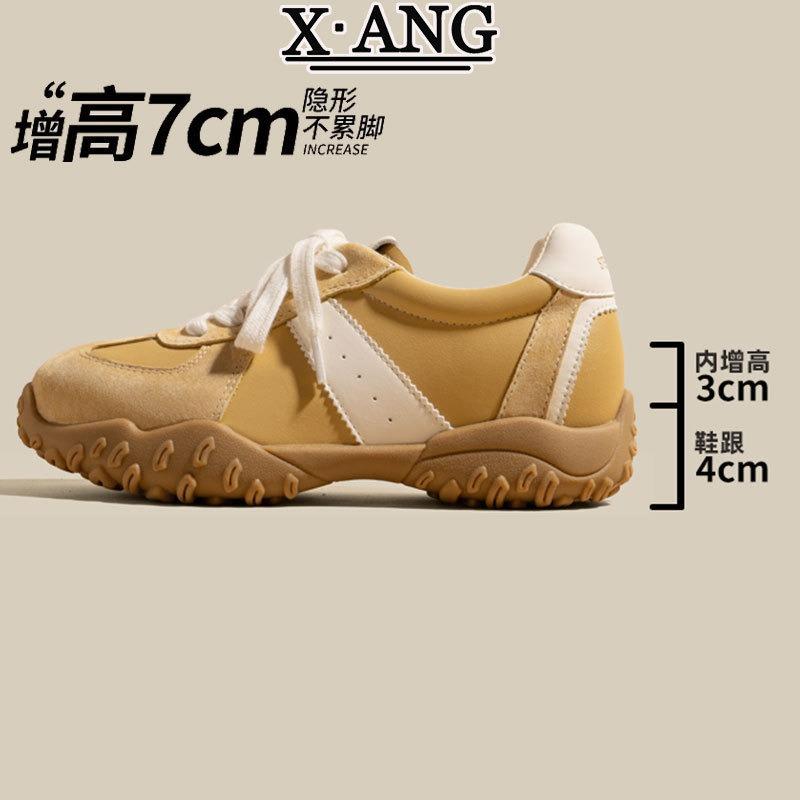 Small inner height increase women's shoes mesh breathable leather summer new thick-soled casual sports shoes