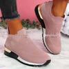 2021 New Plus Size Women's Flyknit Sock Shoes - European & American Style Stretch Fabric In Stock