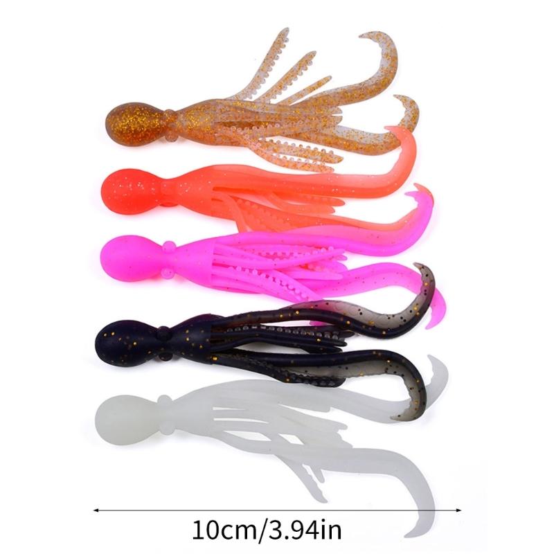 5pcs Floating Fishing Lures Squid Jig Soft Baits Silicone Artificial Baits Swimbaits Fishing Accessories