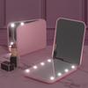 Mini Compact Led Makeup Mirror With Light 2X Magnifying Small Pocket Portable Travel Pink Black Foldable Cosmetic Vanity Mirrors