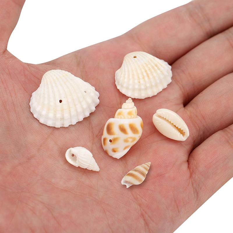 10pcs Natural Conch Shell Beads Bulk Lot With Hole Earring Necklace Charms Pendants for DIY Bracelet Findings Jewelry Making