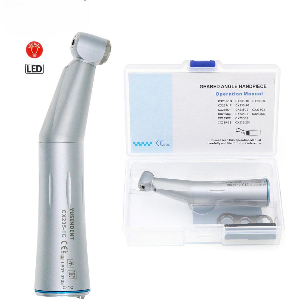 COXO YUSENDENT Dental Faseroptisches Langsamlauf-Handstück Winkelstück Druckknopf Interne Wasserspray E-Typ Passend für NSK KAVO