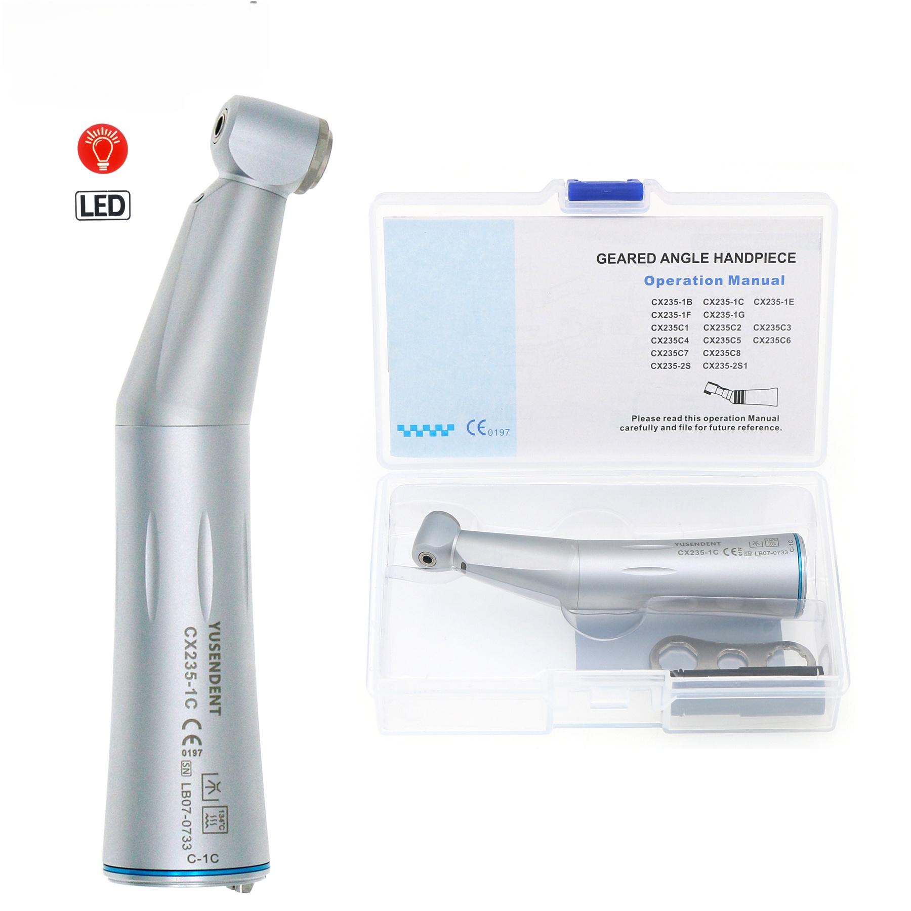 

COXO YUSENDENT Стоматологический волоконно-оптический наконечник с низким коэффициентом скорости, угловой наконечник, кнопочный, внутренний водяной спрей, тип E, подходит для NSK KAVO серебряный