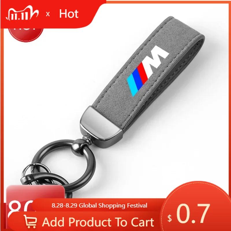 Car Sticker Hot 2025 Car Suede Keychain Leather Key Chain For BMW M Power Performance M3 M5 X1 X3 X5 X6 E46 E39 Car Key Strap Wa
