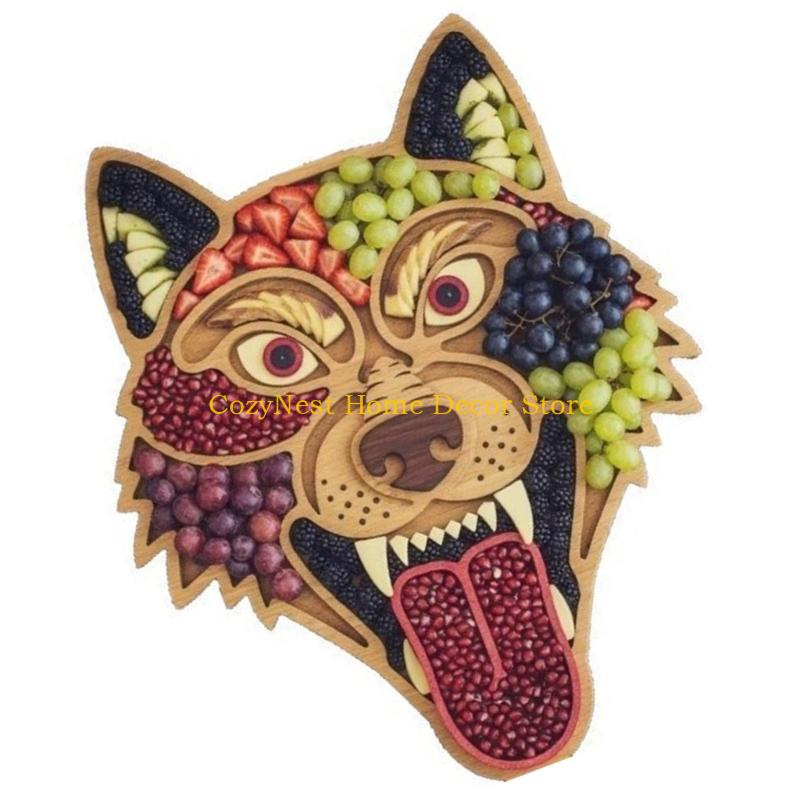 92MF Decorative Wooden Halloween Tray For Cheese Finger Party Use