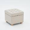 Multifunctional Cotton Linen Storage Ottoman