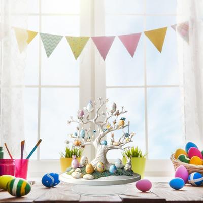 Easter Eggs Rabbit Decor ,Easter Decoration ,2D Tabletop Sign, Bunny Ornament for Indoor Bedroom