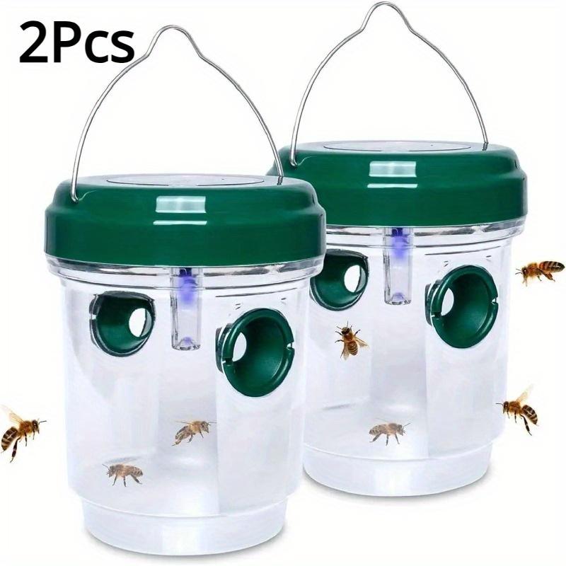 

2 шт. ловушки для ос на солнечных батареях с УФ-светодиодом - многоразовая уличная ловушка для пчел и шершней, устойчивая борьба с вредителями 2 pcs