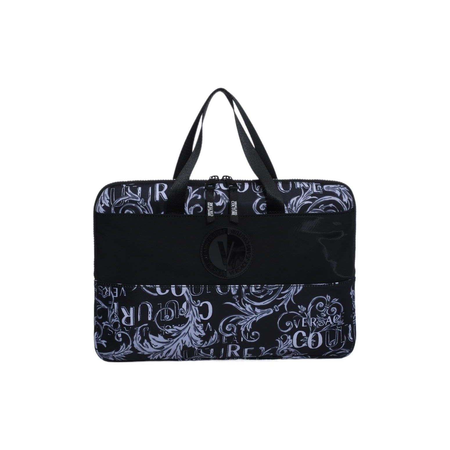 

Versace Jeans Couture Letter Pattern Printed Zipper Canvas Laptop Bag Unisex Bags Black 74YA4B7A-ZS588-PV3 Basic Set (Bag+Dust Bag)