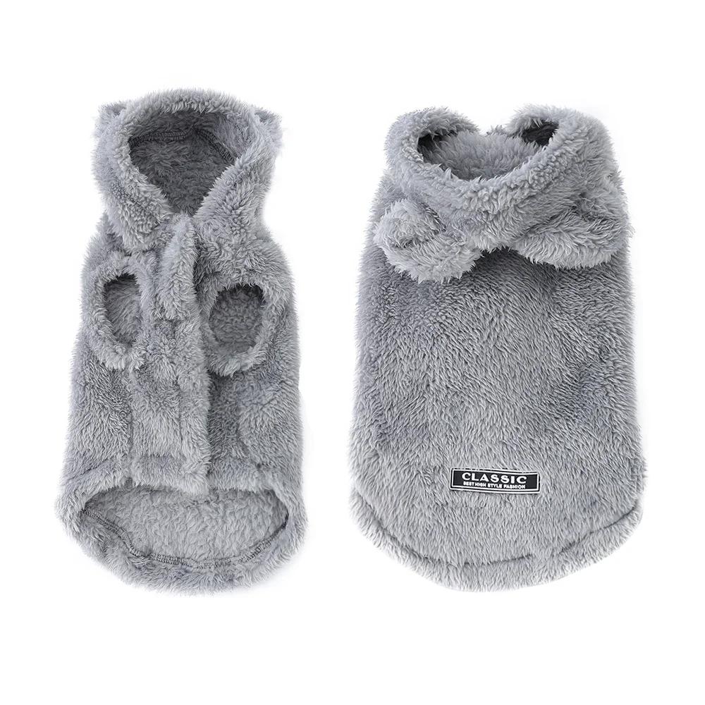 

Winter Pet Sweater Coat Cute Ear Soft Hoddie Kitten Clothes Cozy Fleece Costume For Small Dogs Cats Sphynx Cat Yorkshire Outfits XS сірий колір