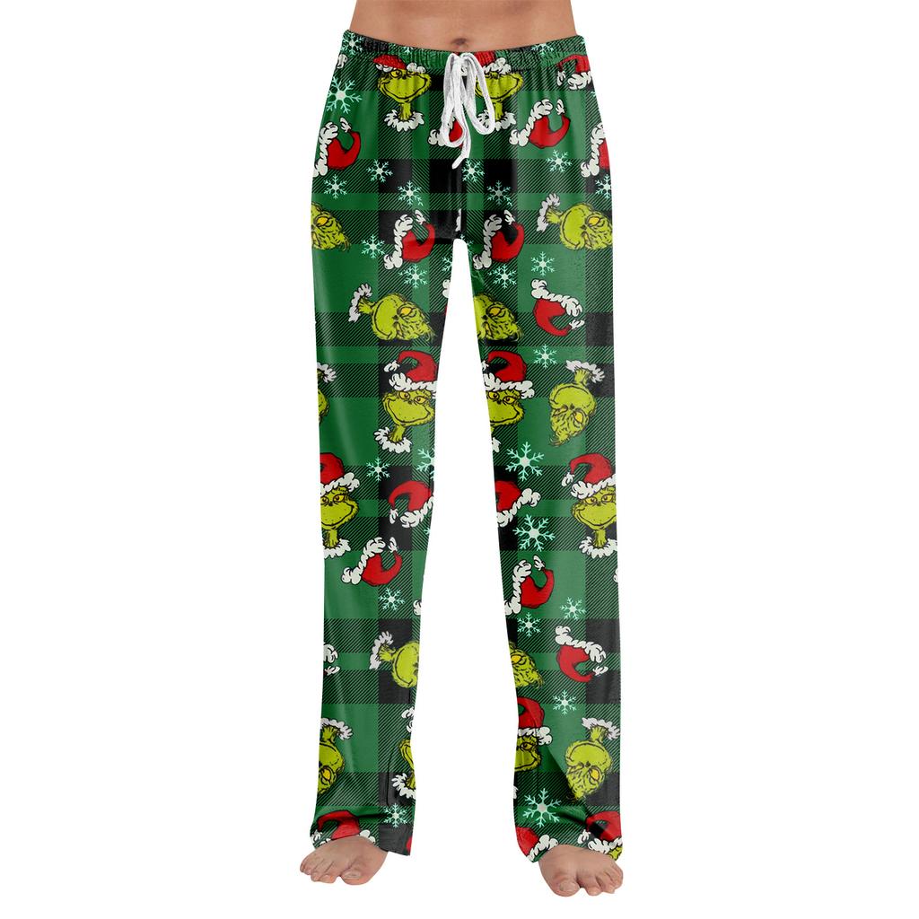 Pyjamasbukser Nattøy Fritidssnor Elastisk midje Bukser Komfortable Rette Yoga Løse Bukser