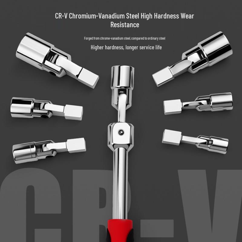 8-Piece Multifunctional Socket Wrench Set (8-19mm) with Interchangeable Flower Head for Automotive Repair