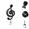 Music Note Wall Clock Art with Swinging Pendulum Compact Ornament Timepiece for Dining