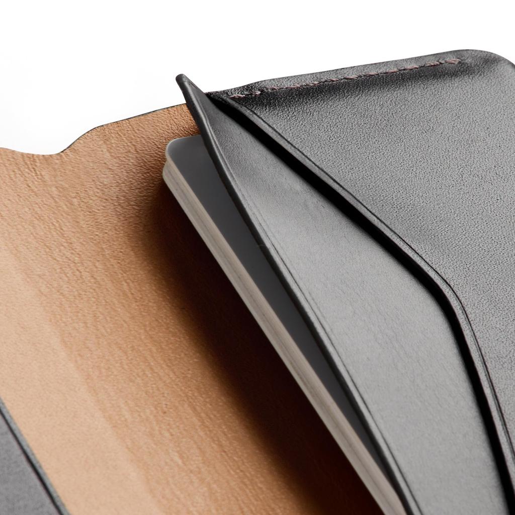 Bellroy Under Cover Thin Leather Card Case, Mini Wallet with Smooth Access to Cards and Folded Bills - Black