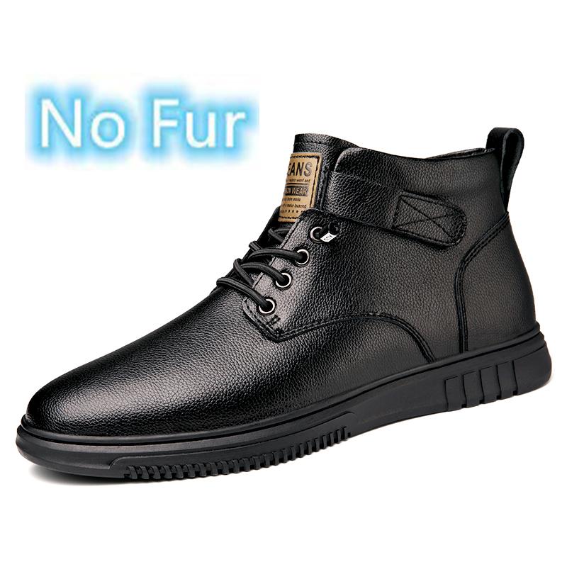 Warm Plush Fur Winter Boots New Arrival Men's High Top Shoes New Non-Slip Lace-Up Sneakers Leisure Walk Male Outdoor Basic Boots