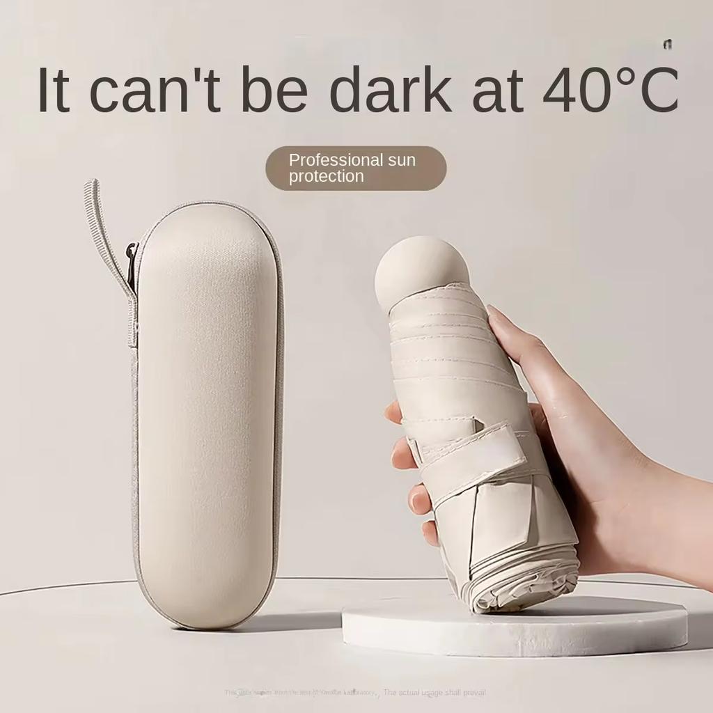 Mini Foldable umbrella UV protection Mini Sun Umbrella dual use portable box to store sunshade umbrella Mini umbrella zwq
