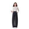 Dark blue scimitar wide-leg pants women's autumn and winter new high-waisted loose and thin casual Yamamoto pants