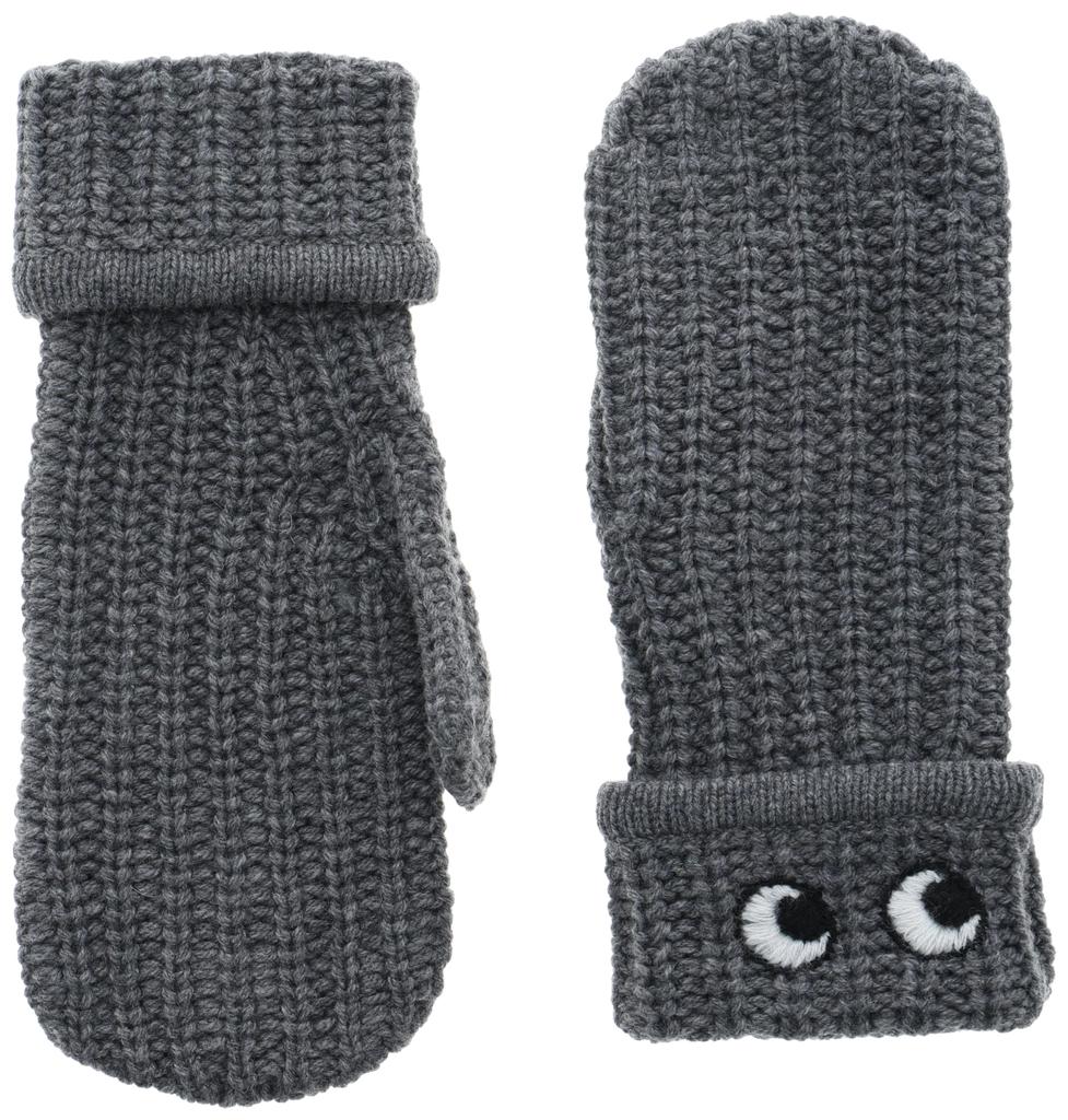 Anya Hindmarch Eyes Mittens In Soft Wool Charcoal [Used]